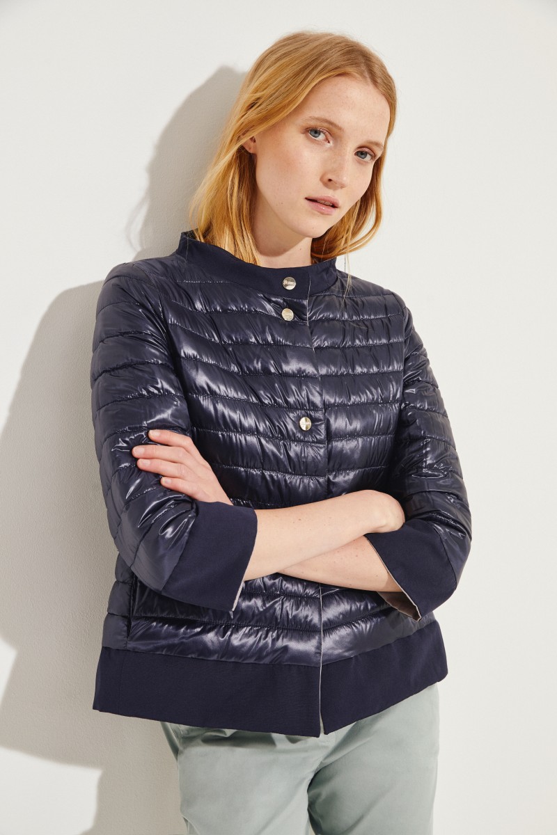 Wende-Daunenjacke Taupe/Navy