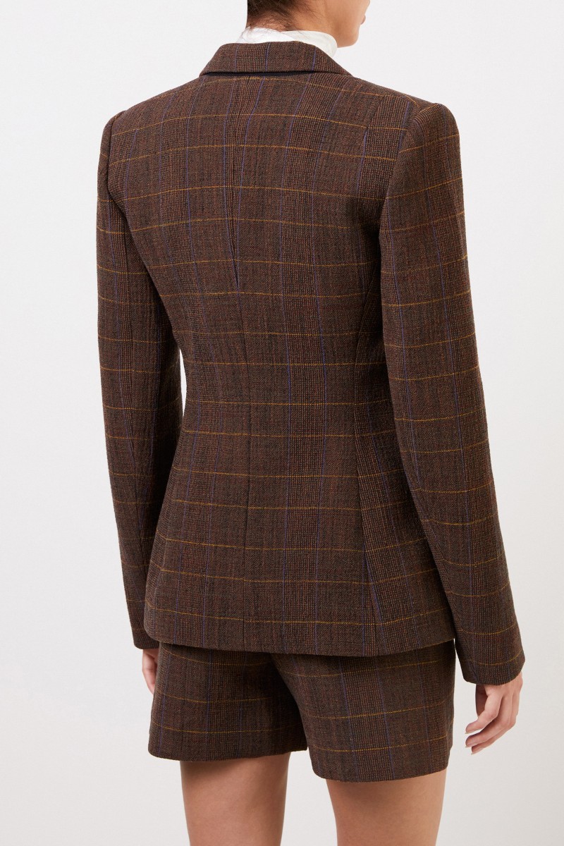 Woll-Blazer mit Kaormuster Braun/Multi