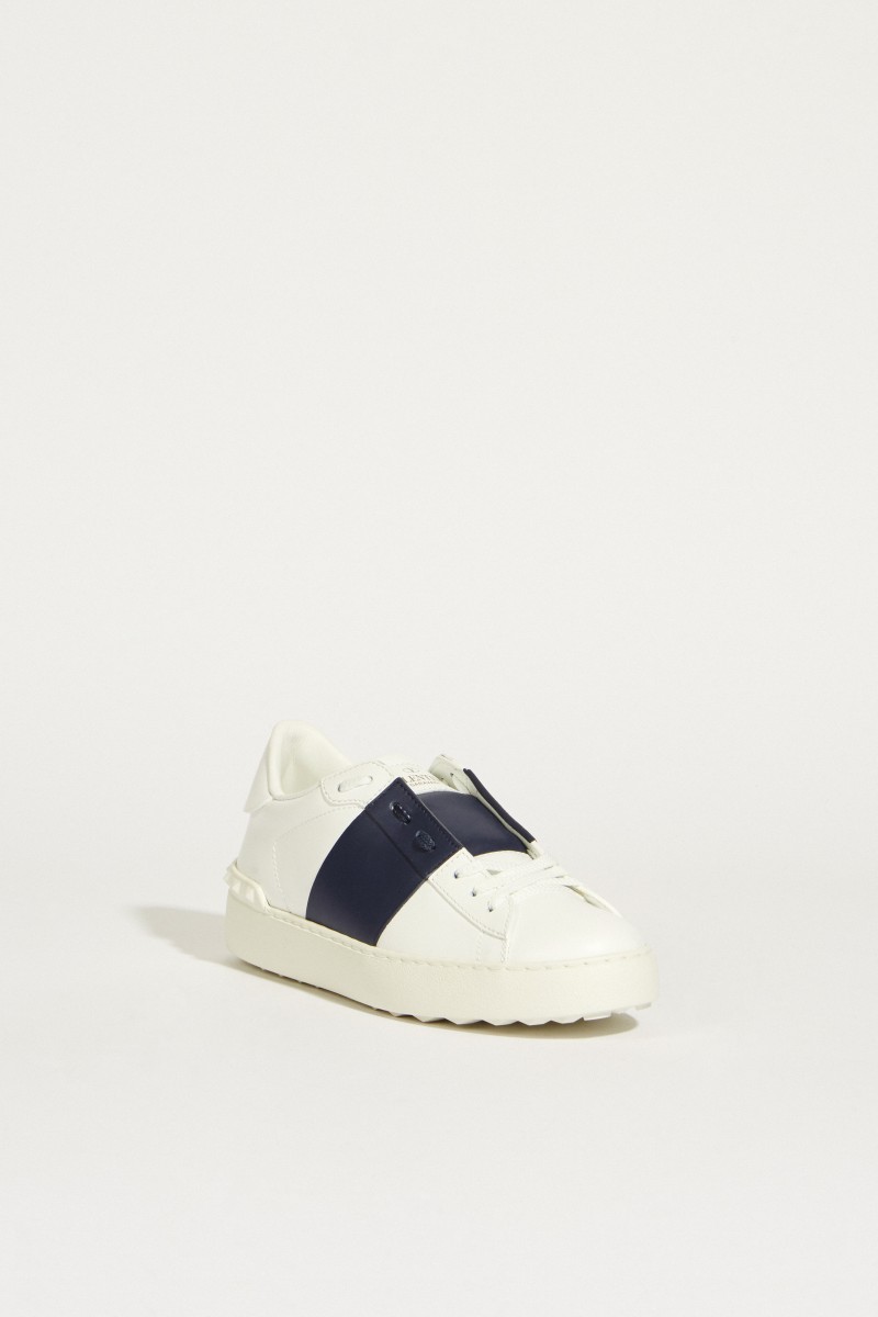 Sneaker mit Nieten-Details Weiß/Marineblau