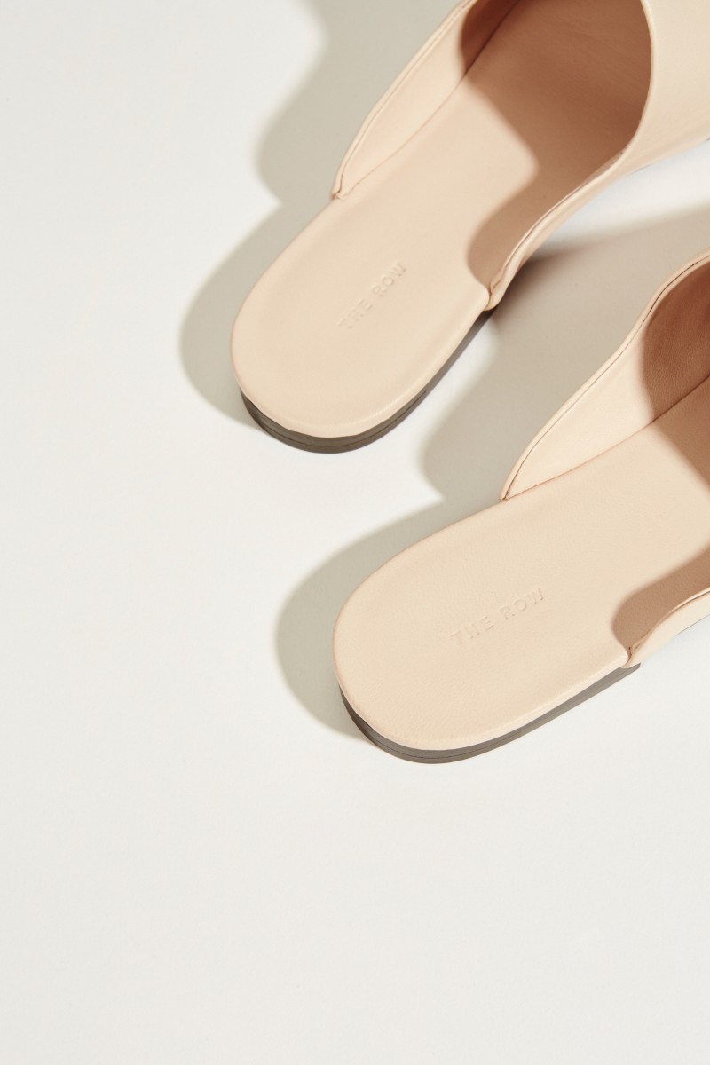 Leder-Slipper Rosé