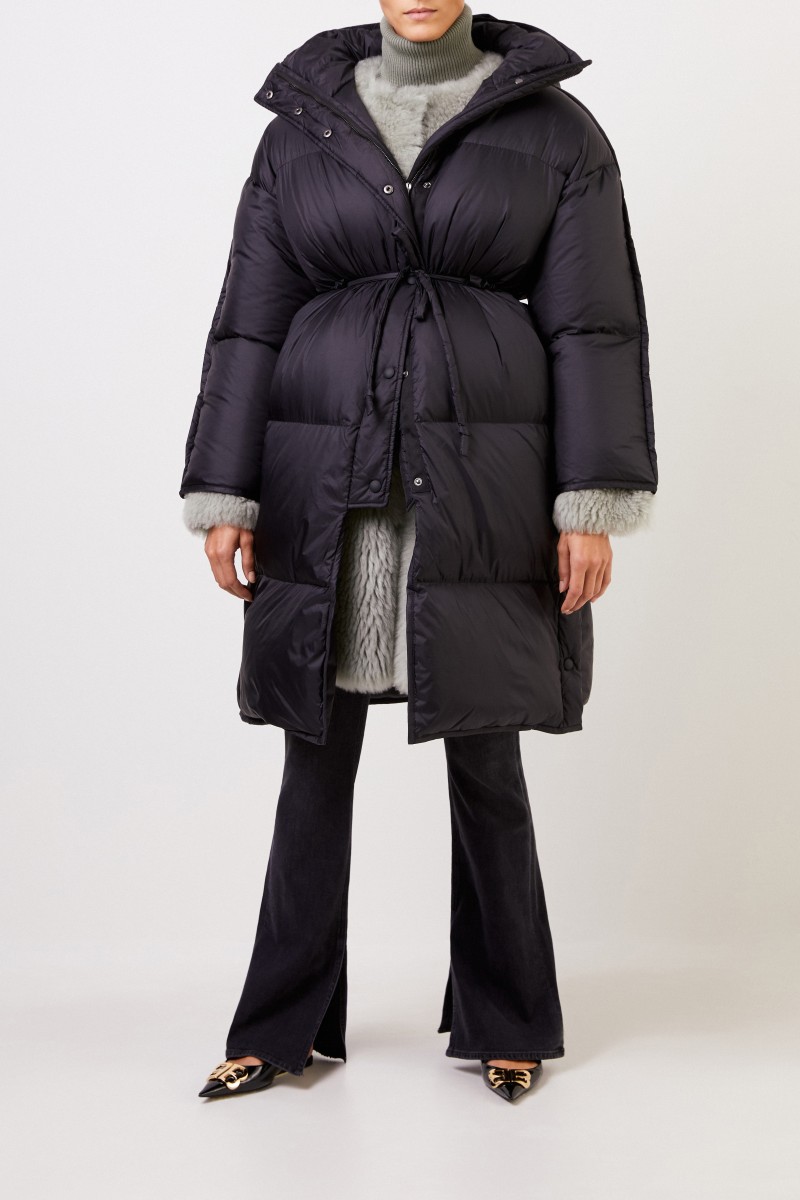 Acne Studios Daunenmantel 'Ottie Nylone Puffer' mit Kapuze Schwarz