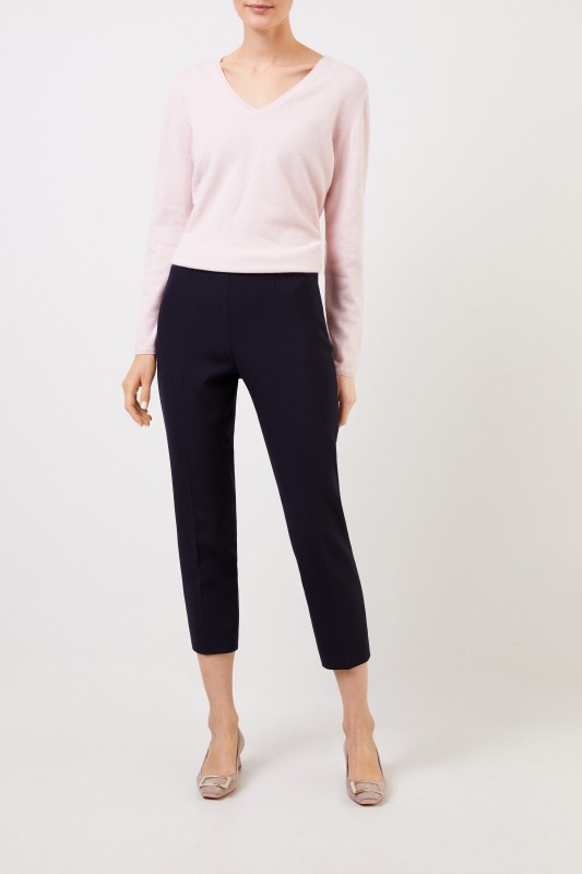 Cappellini Hose mit geschlitzten Säumen Marineblau