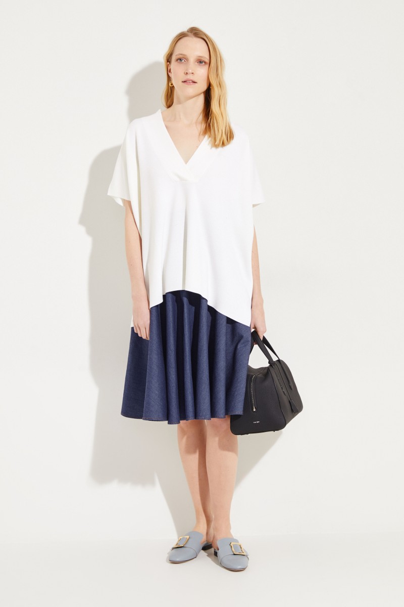 Oversize Woll-Tunika 'Milano' Crème
