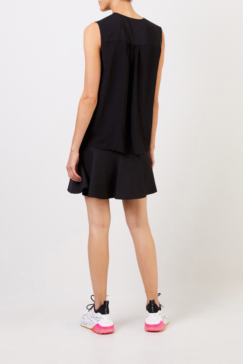 Stella McCartney Seiden-Top mit Bindedetail Schwarz