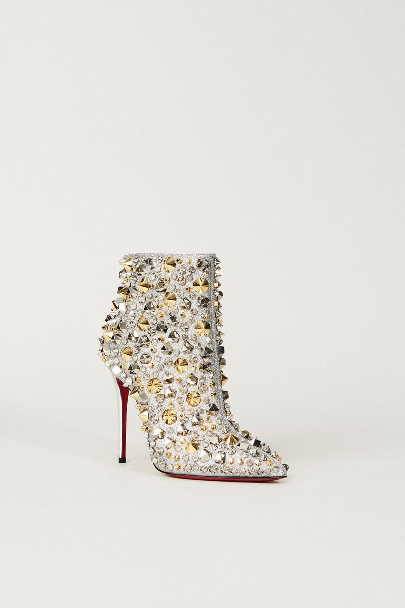 Ankle Boot 'So Full Kate' mit Nieten Silber/Gold