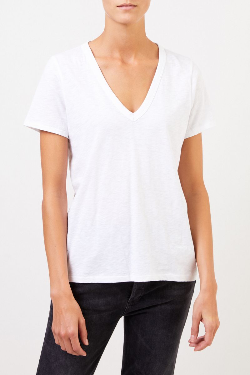 Rag&Bone T-Shirt 'The V' mit V-Neck Weiß