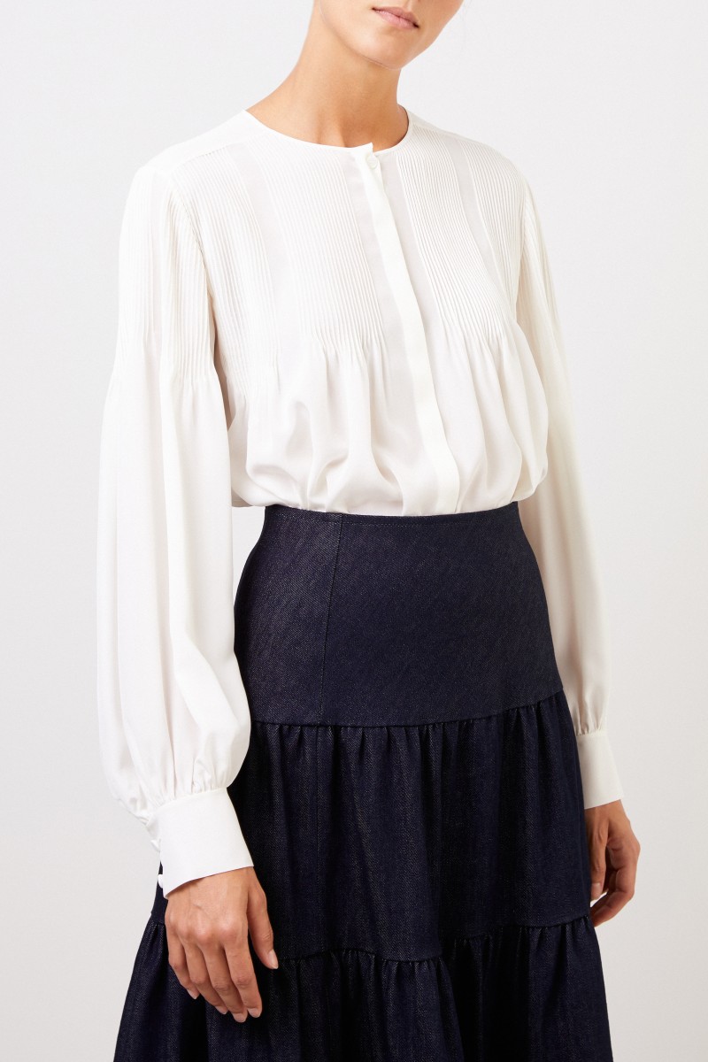 Chloé Seidenbluse mit Detail Créme