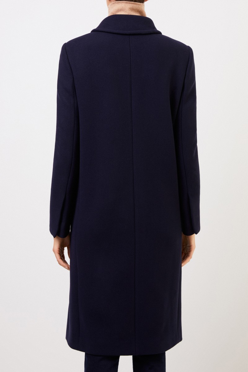 Stella McCartney Langer Woll-Mantel Blau
