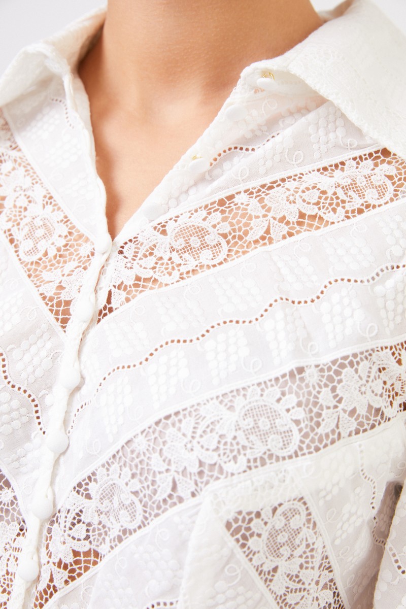 Zimmermann Bluse mit Spitzendetails Weiß