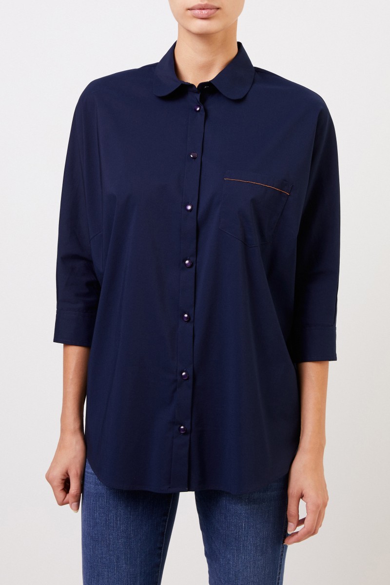 Steffen Schraut Oversize Bluse mit Verzierung in Marineblau