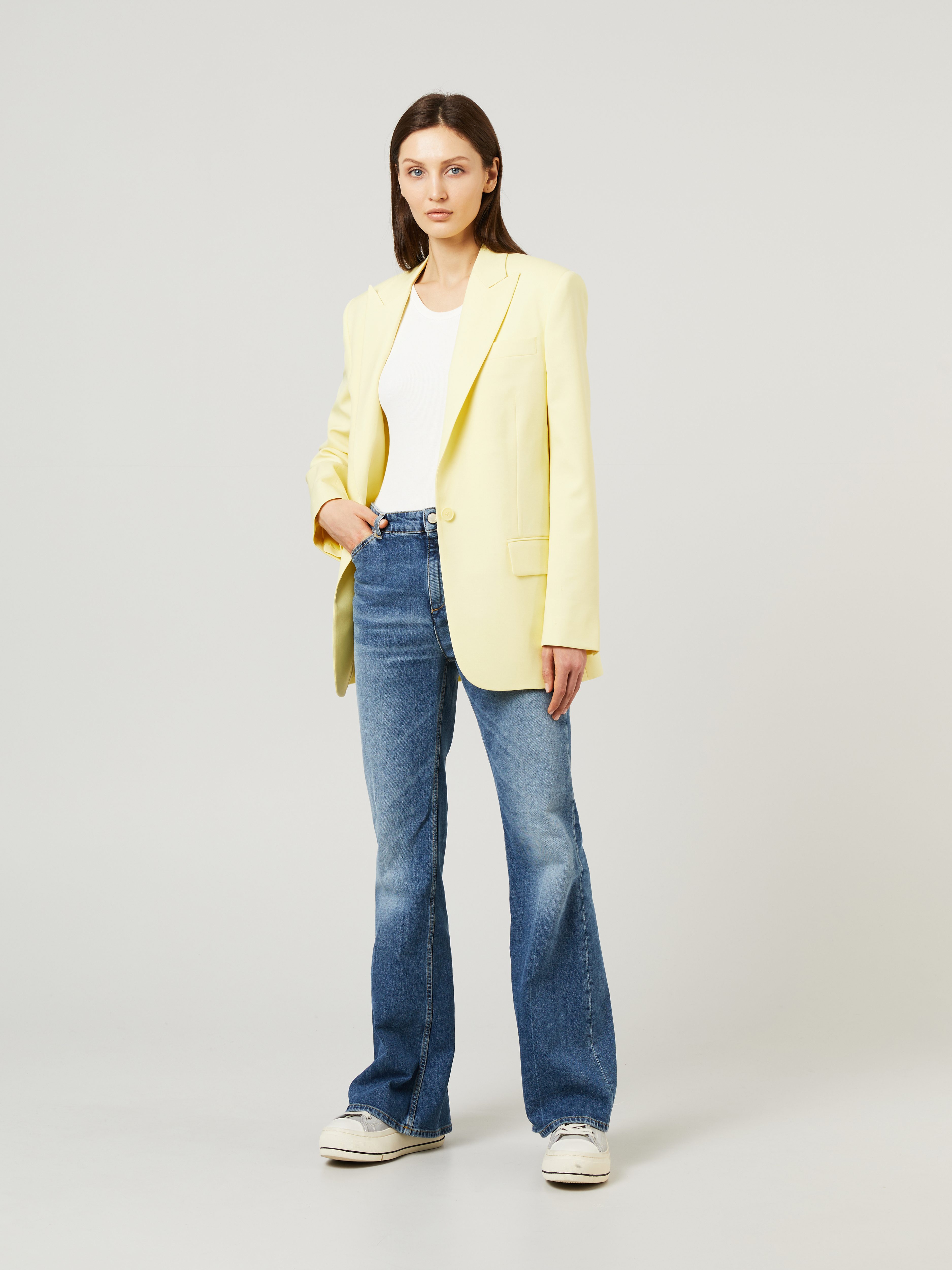 yellow wool blazer