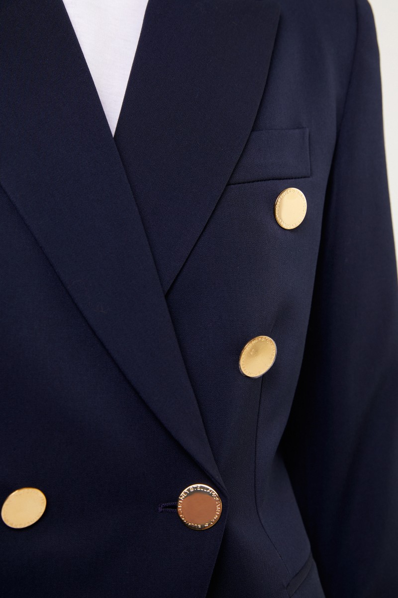Stella McCartney Woll-Blazer mit Knöpfen Marineblau
