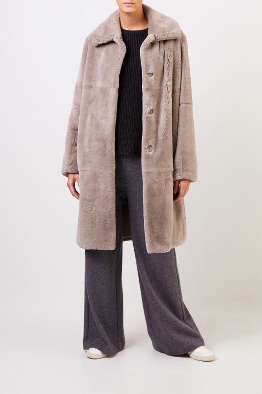 Manzoni 24 Pelzmantel Taupe