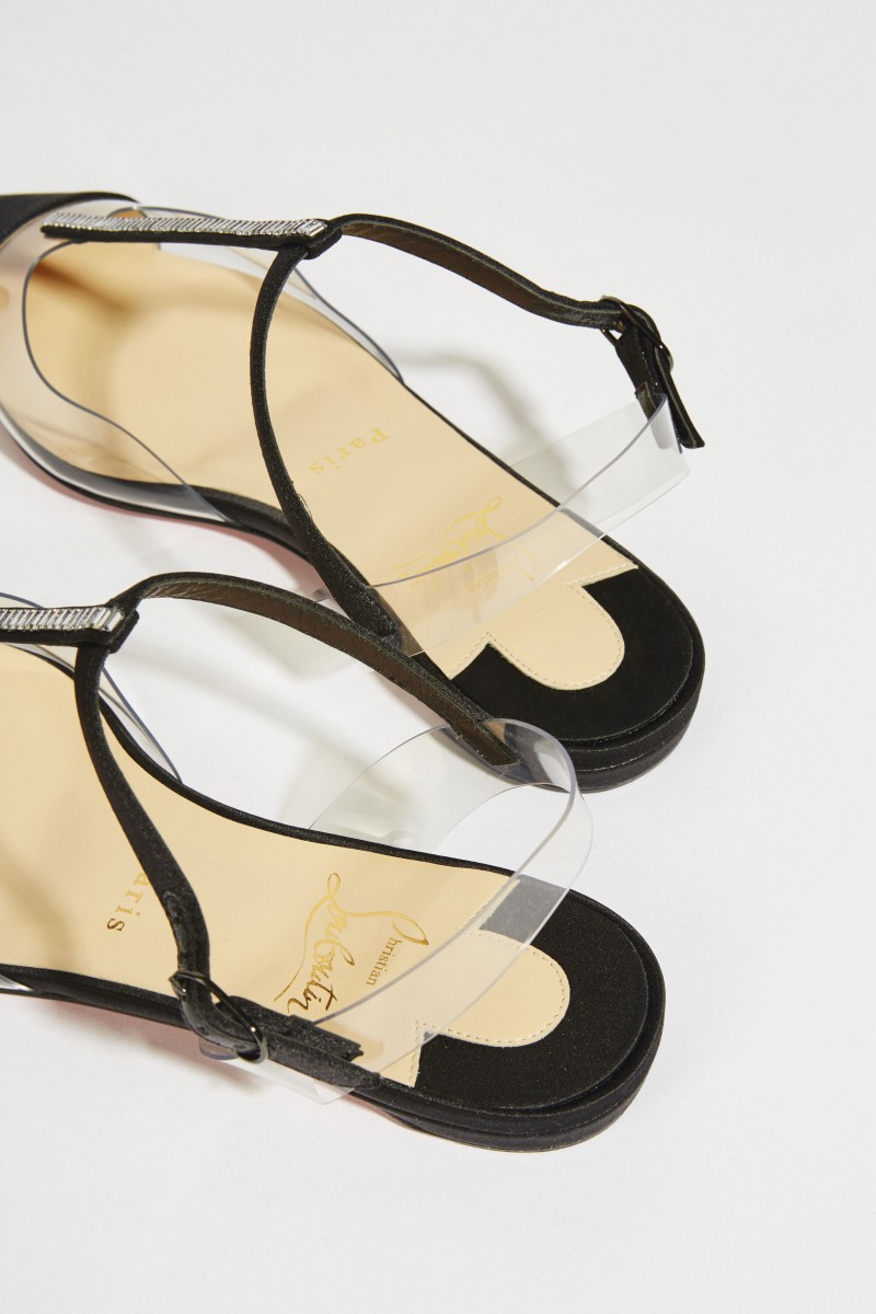Flats 'Nosy Strass' mit Satin-Details Schwarz