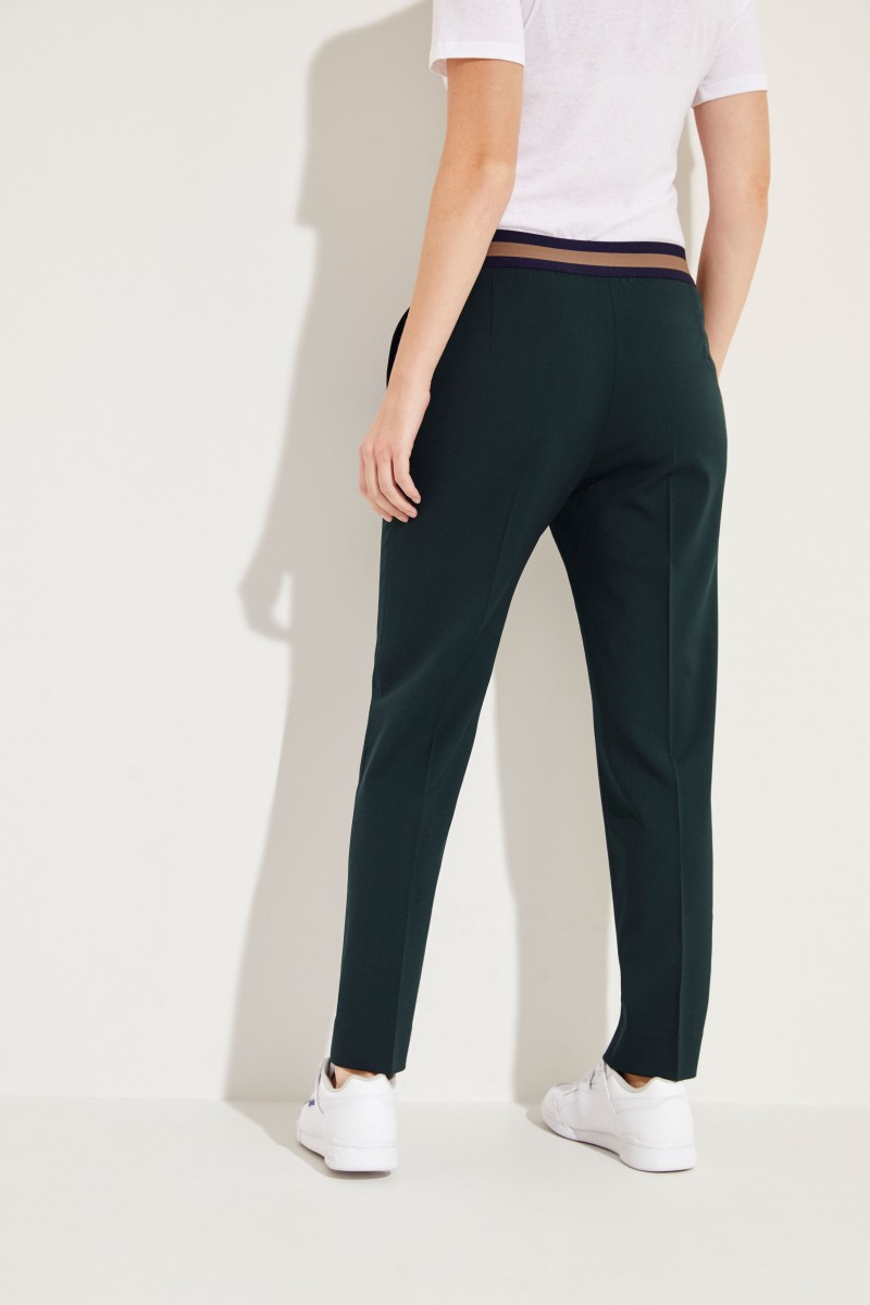 Woll-Hose mit elastischem Bund 'Irina' Grün