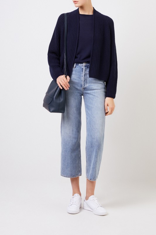 Iris von Arnim Feinstrick Cashmere-Pullover 'Ivastone' Marineblau