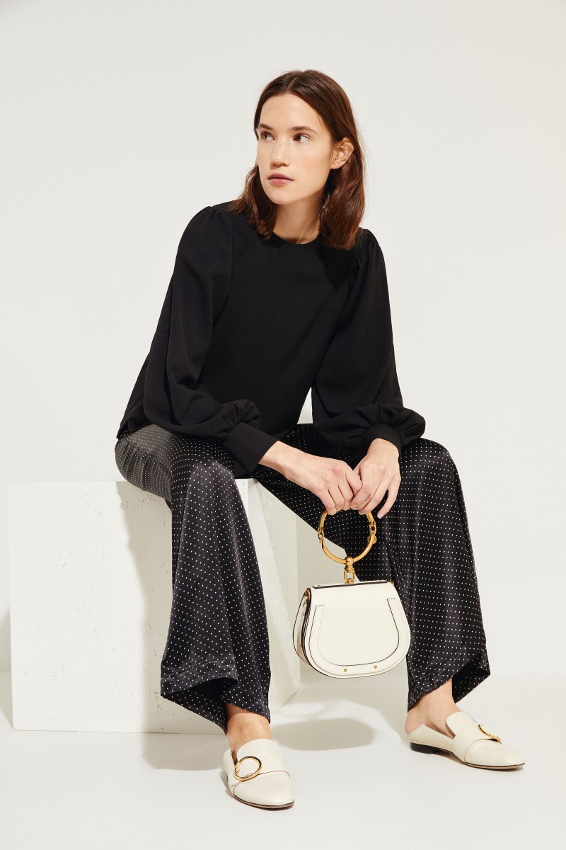 Fließende Bluse 'Heavy Crepe' Schwarz