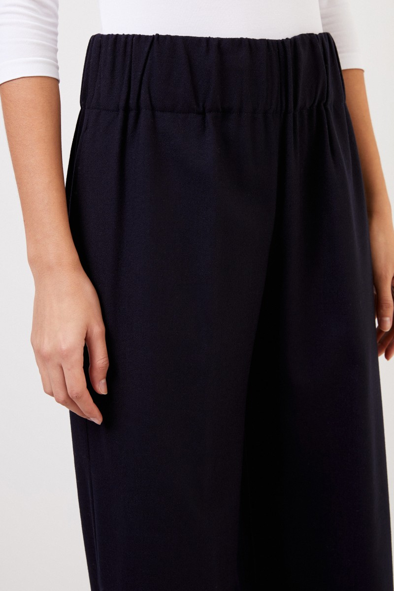 Aspesi Woll-Hose mit weitem Bein Marineblau