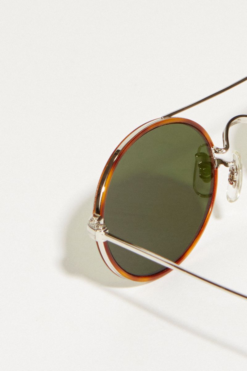 Oliver Peoples Sonnenbrille 'Shai' Cognac/Silber