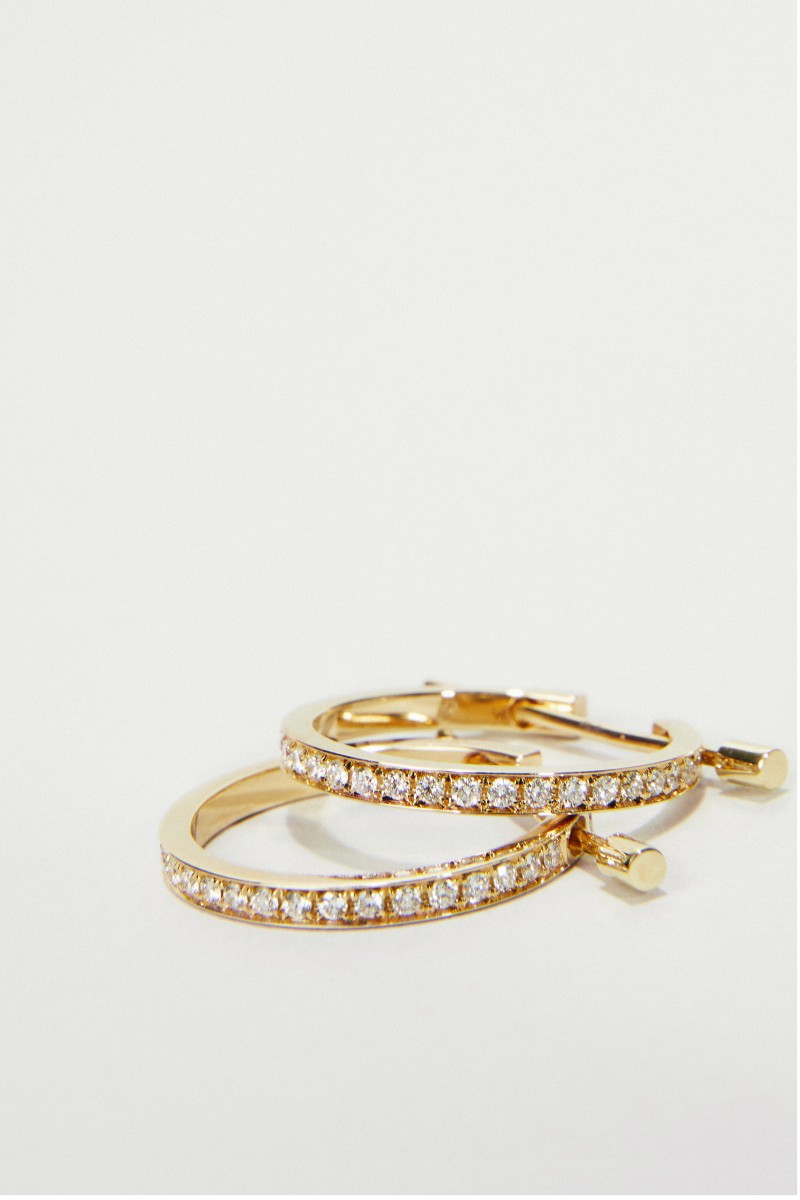 Ohrringe 'Chikka Large' mit Diamanten Gelbgold