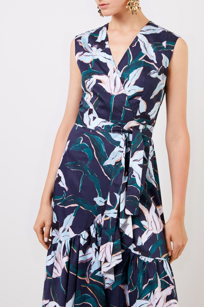 Wickelkelid mit Allover-Print Multi