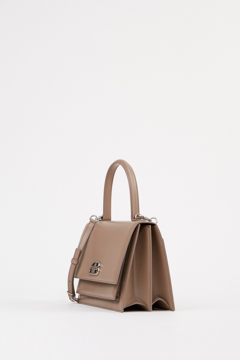 Leder-Tasche 'Sharp S' Beige