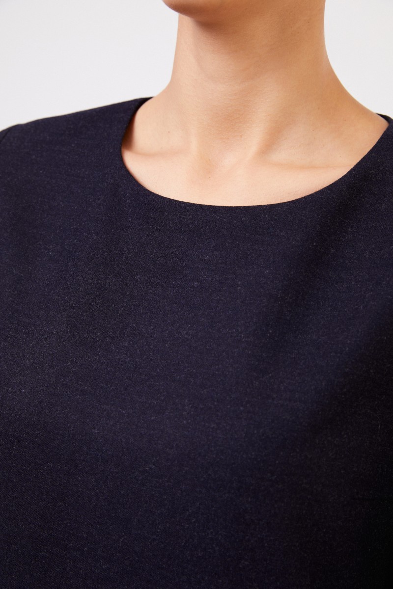 Cappellini Klassisches Woll-Kleid Blau