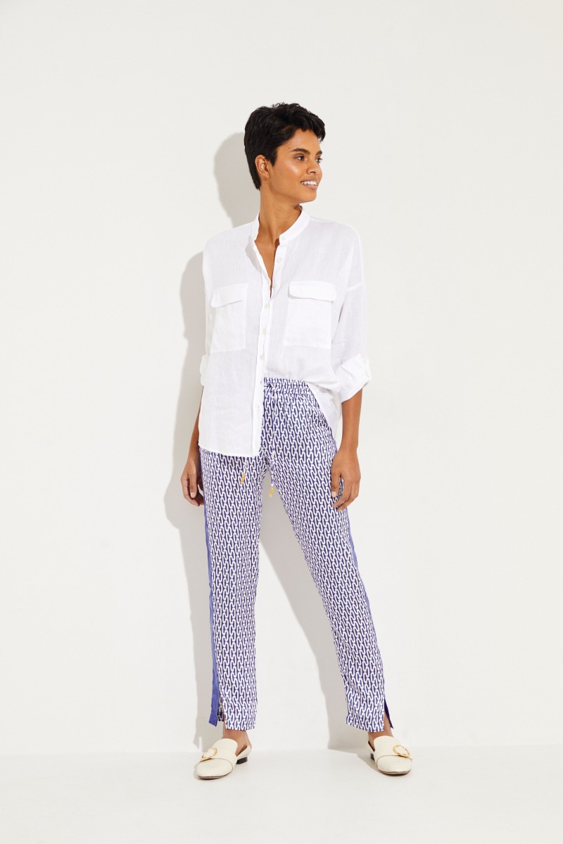 Oversize Leinenbluse 'Sandyl' Weiß