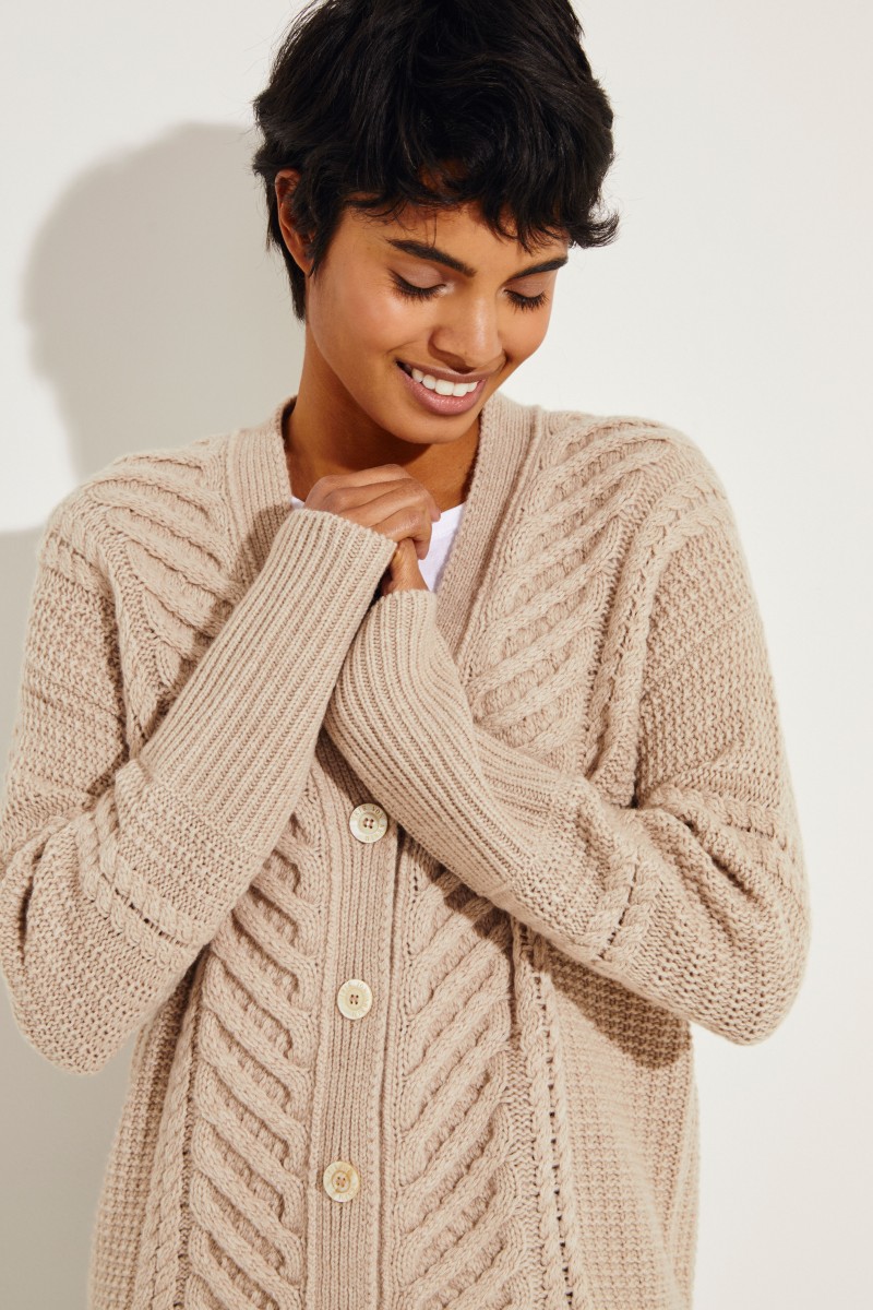 Cashmere-Cardigan 'Beatriz' Beige