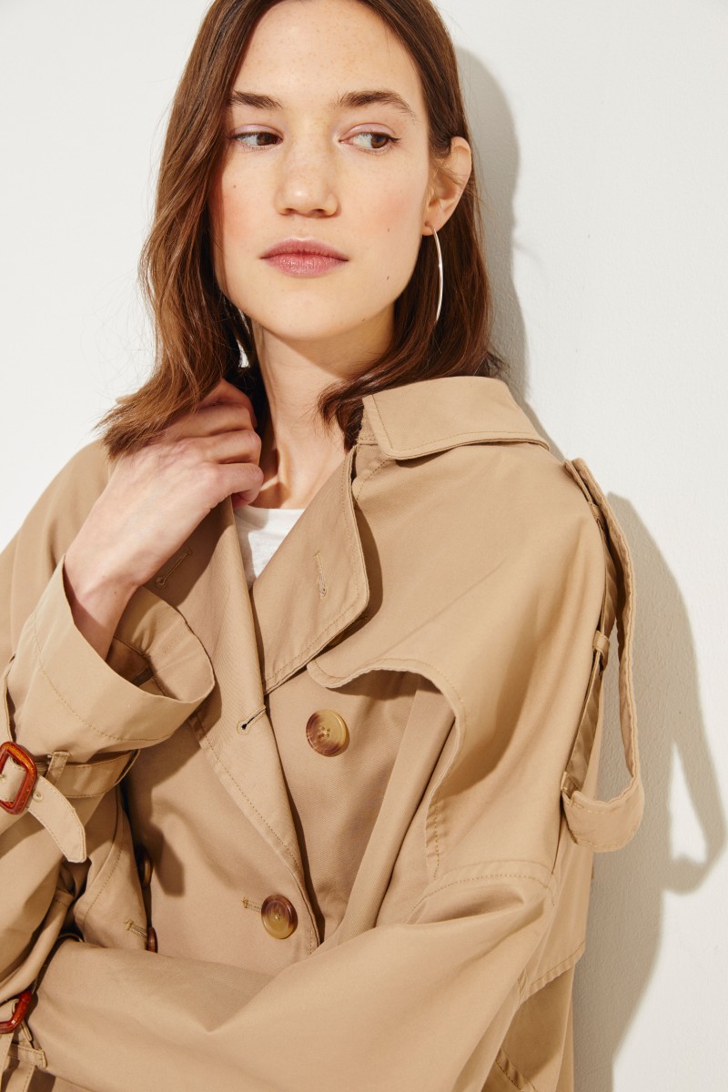 Baumwoll-Jacke 'Tuck-in-Trench' Beige