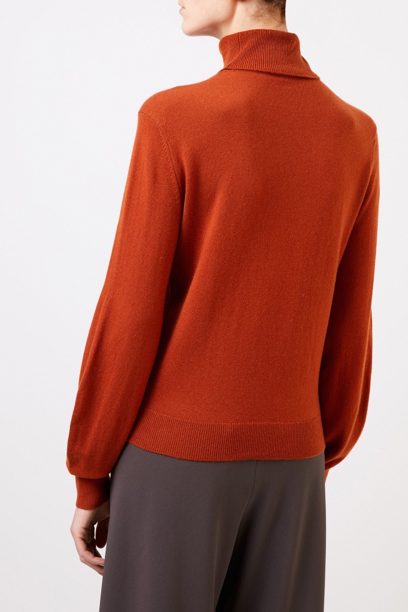Chloé Cashmere-Rollkragenpullover Rostbraun