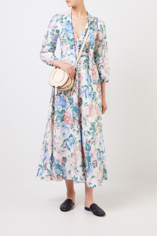Zimmermann Maxikleid aus Leinen Multi