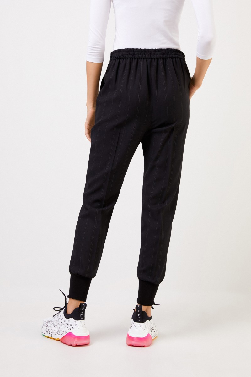 Stella McCartney Woll-Hose mit Streifendetails Schwarz