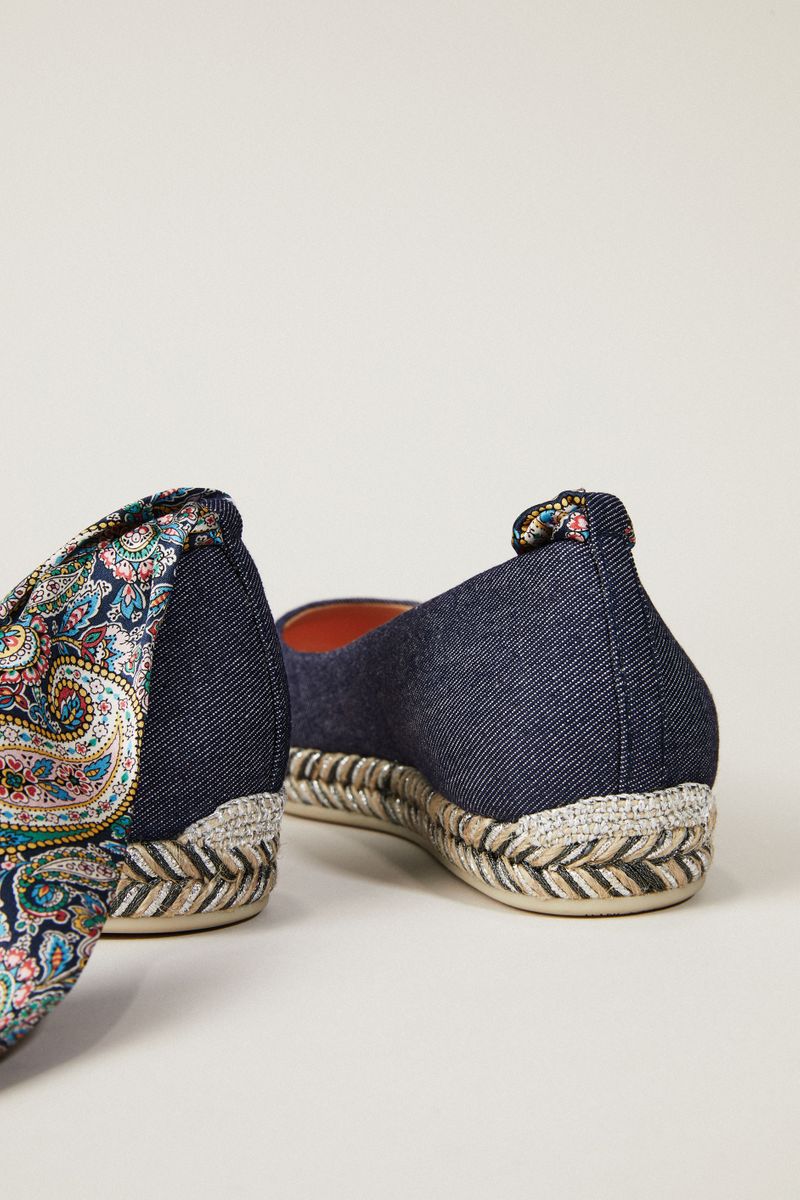 Flat 'Barbaria' mit Bindeelement Denim