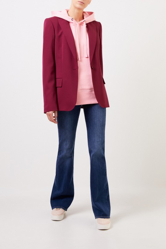 Stella McCartney Klassischer Long-Blazer Burgundy