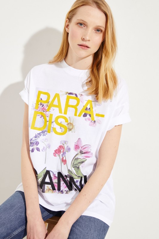 T-Shirt mit Aufdruck Weiß/Multi