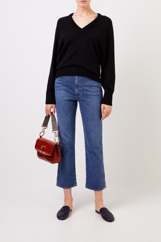 Chloé Cashmere-Pullover mit V-Neck Schwarz