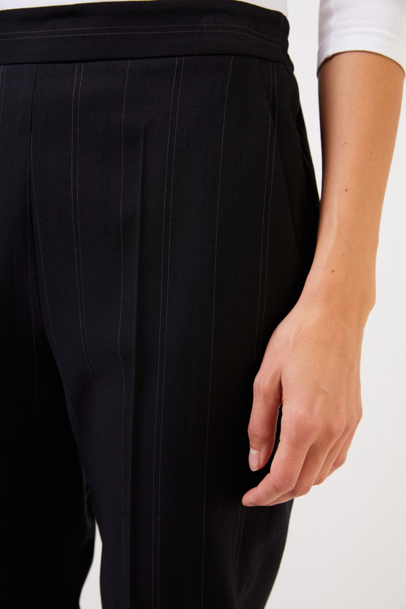 Stella McCartney Woll-Hose mit Streifendetails Schwarz