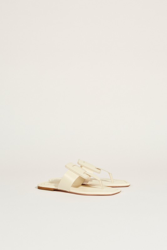 Leder-Sandale 'Viv Sellier Thong' Weiß