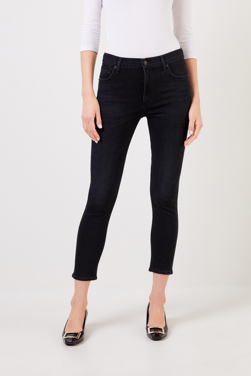 Citizens of Humanity Midrise-Skinny Jeans 'Rocket Cropped' Anthrazit