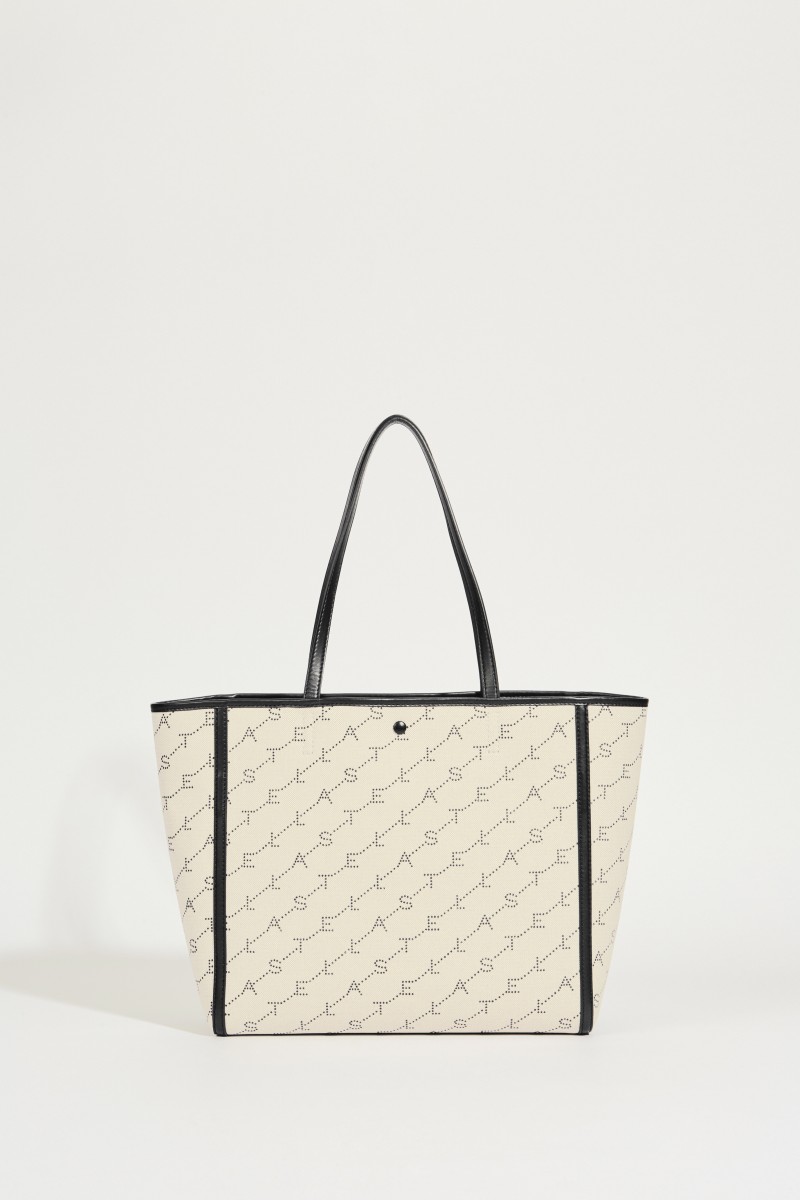 Tote Bag mit Monogramm Sand/Schwarz