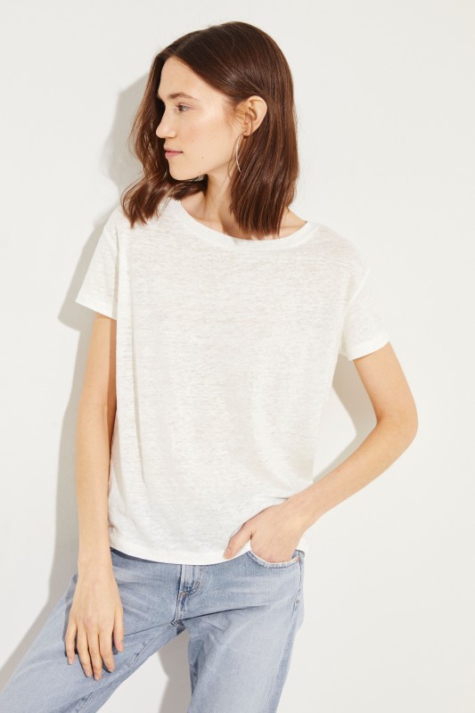 Leinen-Shirt 'Eldora' Weiß