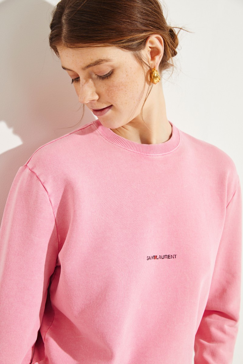 Sweatshirt mit Logo-Aufdruck Rosé/Schwarz