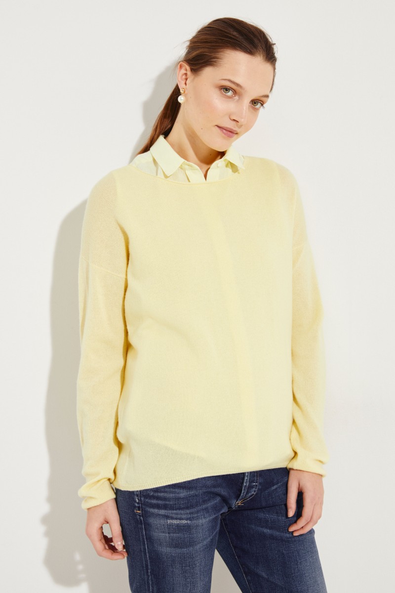 Oversize Cashmere-Pullover 'Cayo' Gelb
