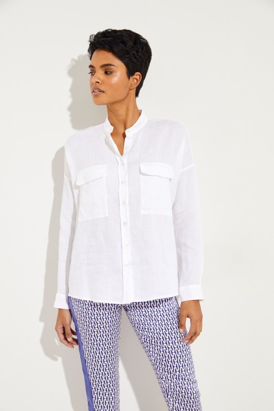 Oversize Leinenbluse 'Sandyl' Weiß