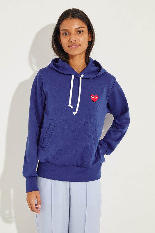 Hoodie mit Herz-Emblem Blau