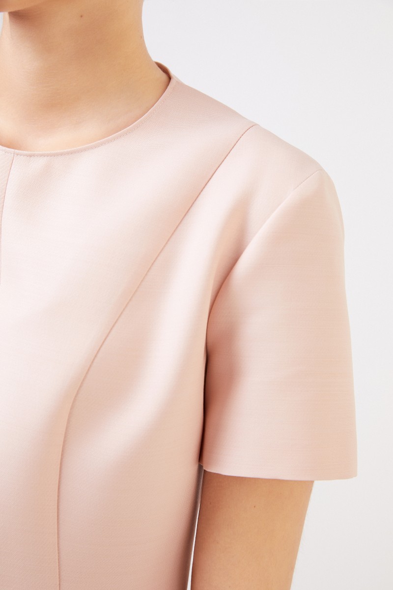 Stella McCartney Wollkleid mit Volant Rosé