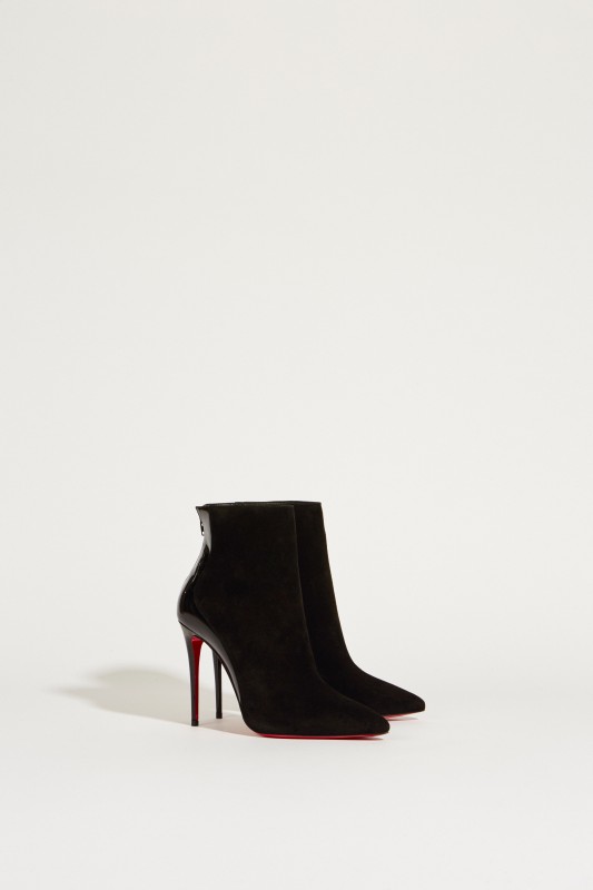 Veloursleder-Stiefelette 'Delicotte' Schwarz