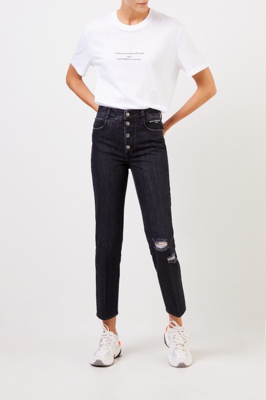 Stella McCartney Jeans im Used-Look Schwarz