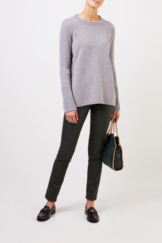 Cashmere-Doubleface-Pullover 'Posy' Grau